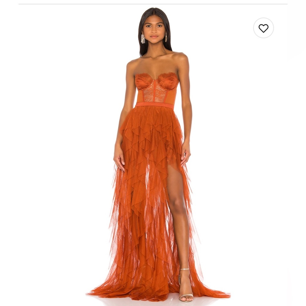 COPY - X REVOLVE BUSTIER GOWN IN RUST